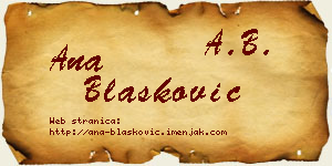 Ana Blašković vizit kartica